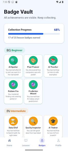 AI For Everyone: Learn AI & ML - Badge Vault